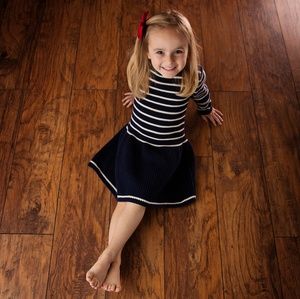 Gap Girls Navy Stripe Sweater Dress Size 4 NWT